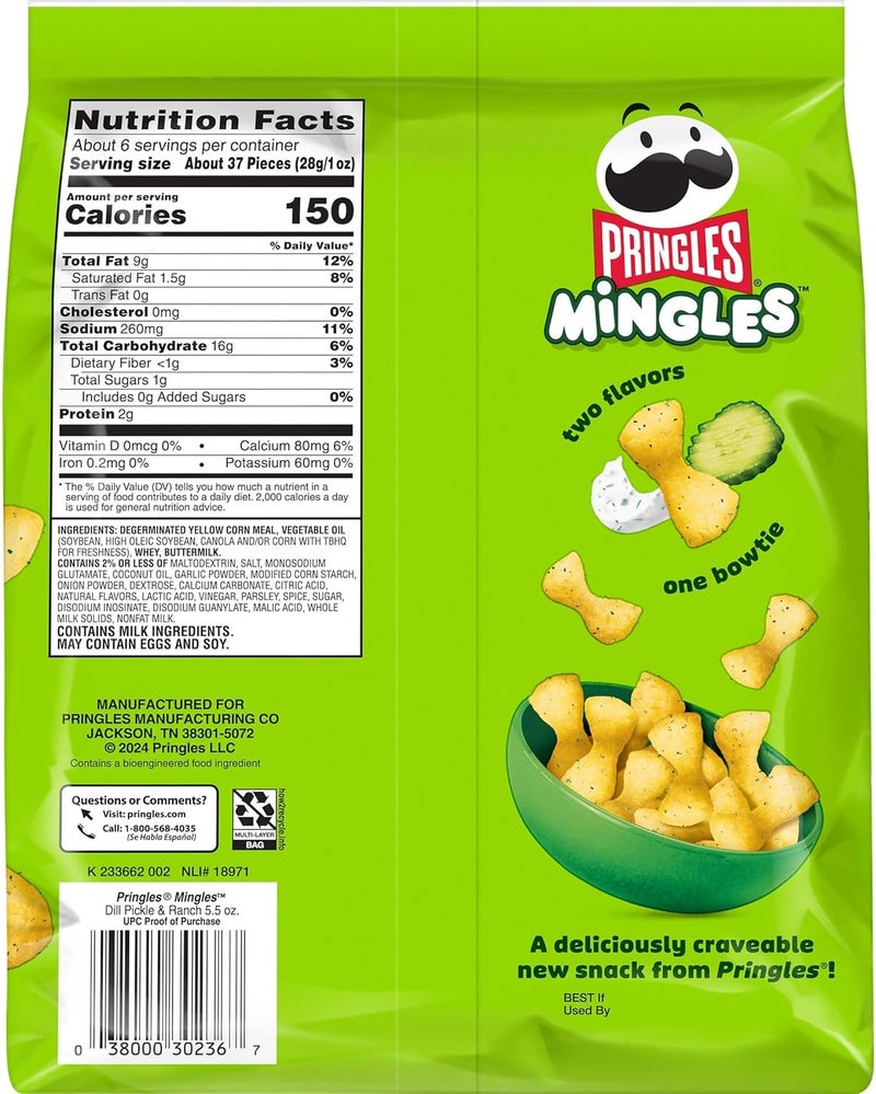 Pringles Mingles Puffed Snacks, Dill Pickle & Ranch, 6 Bags - Image 3